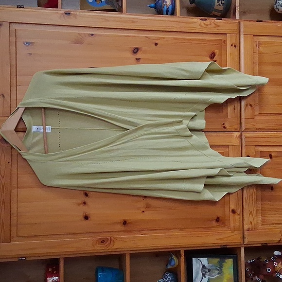 Lululemon Hatha Light Green Silk Blend Open Front Wrap Cape - Picture 4 of 8